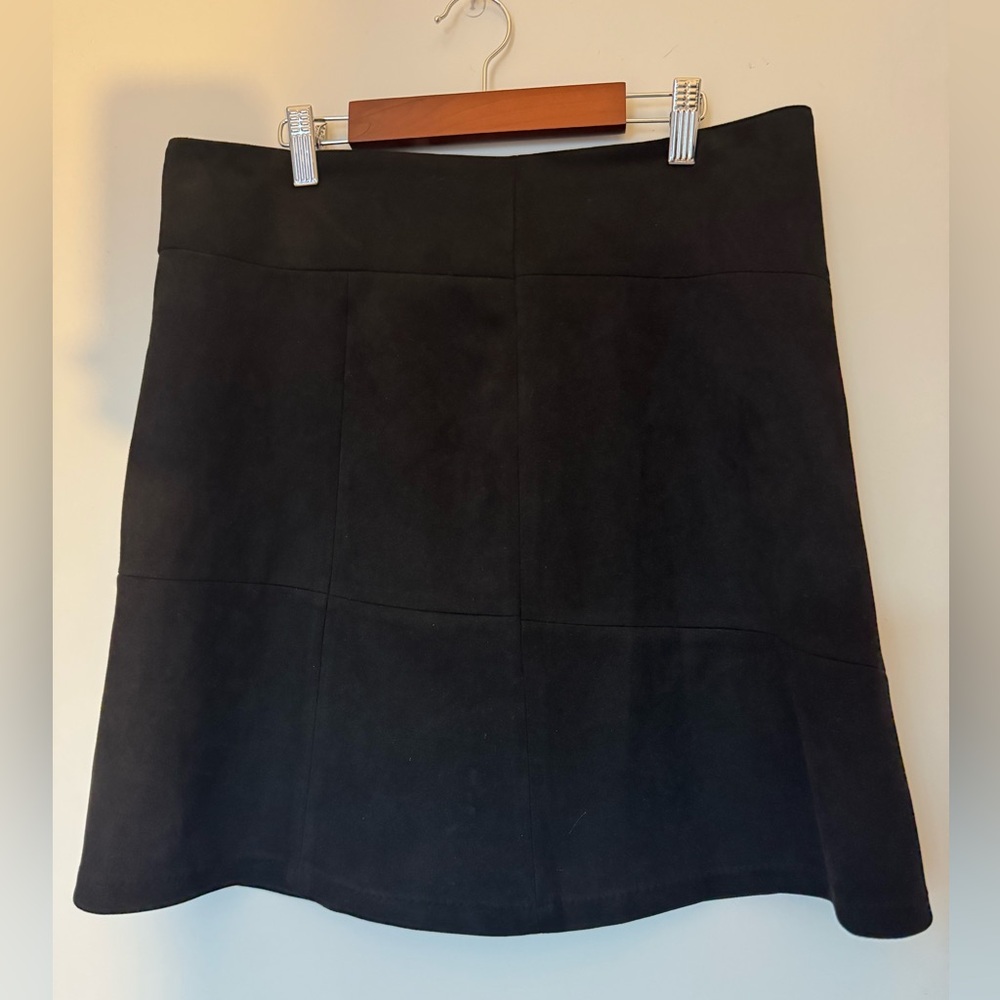 Pure Navy Suede Skirt